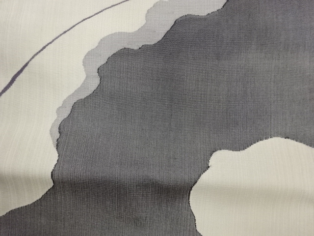  道長取に抽象模様織出し袋帯